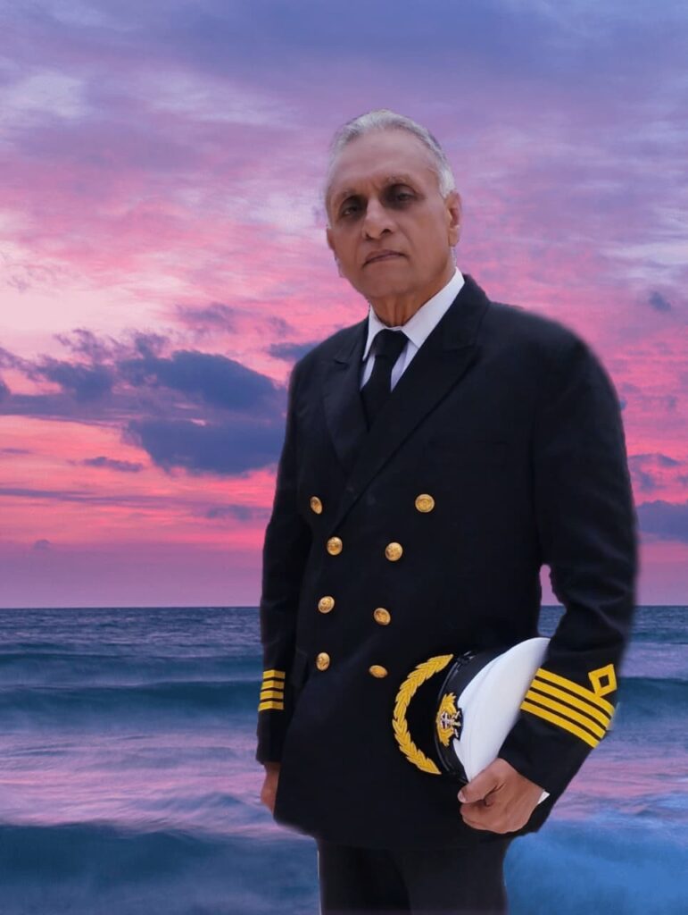 Portrait of Captain Rajeev Nair in his captain’s uniform